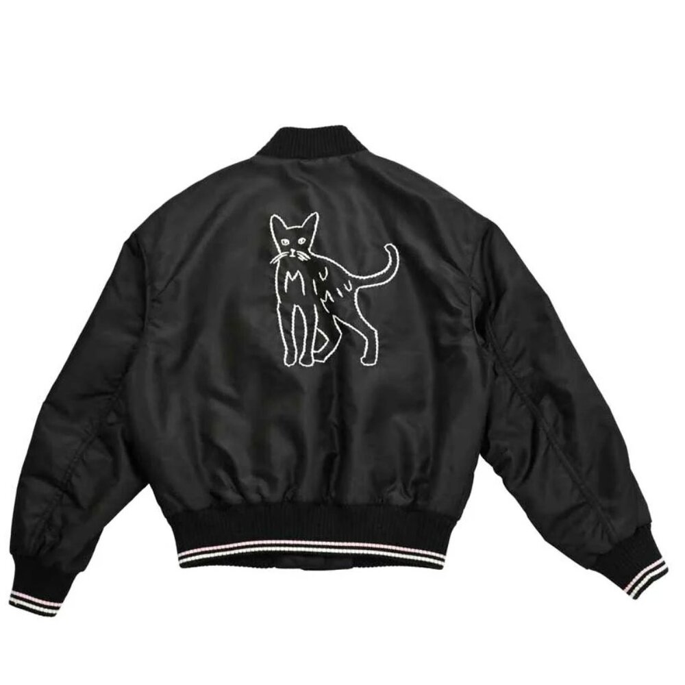 Authentic Miu Miu Cat Embroidery Bomber Jacket